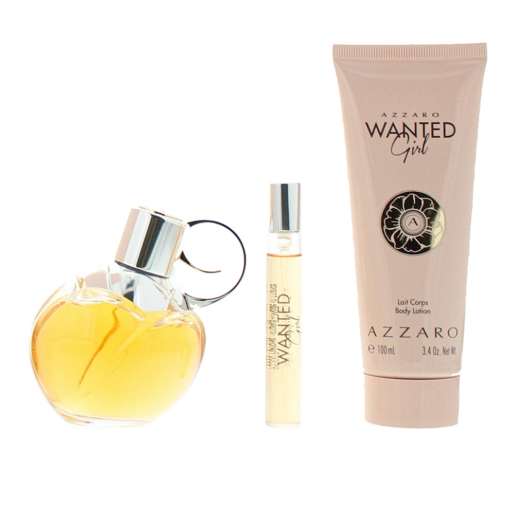 Azzaro Wanted Girl 3 Piece Gift Set: Eau de Parfum 80ml - Body Milk 100ml - Eau  - Product