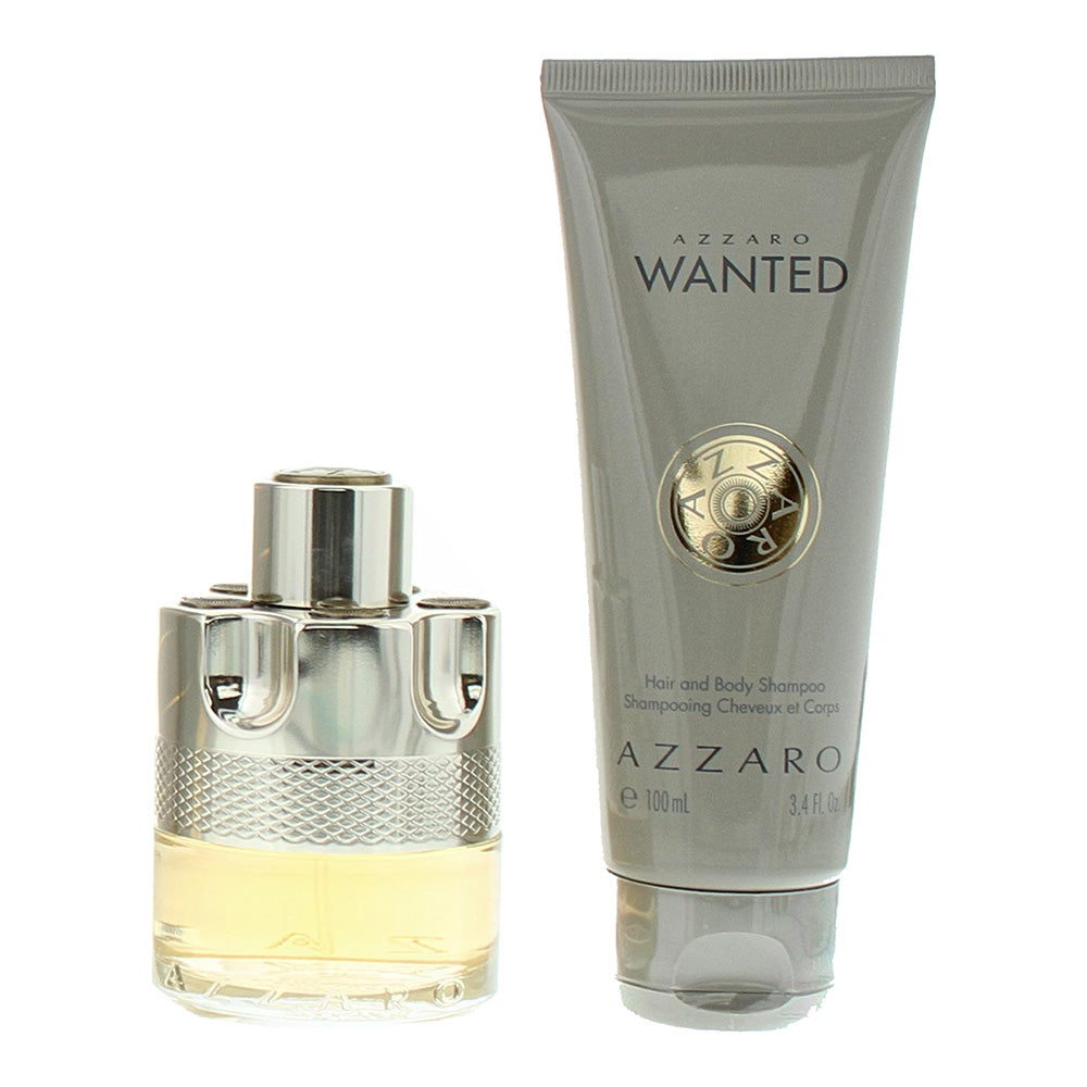 Azzaro Wanted 2 Piece Gift Set: Eau de Toilette 50ml - Hair & Body Shampoo100ml - Box