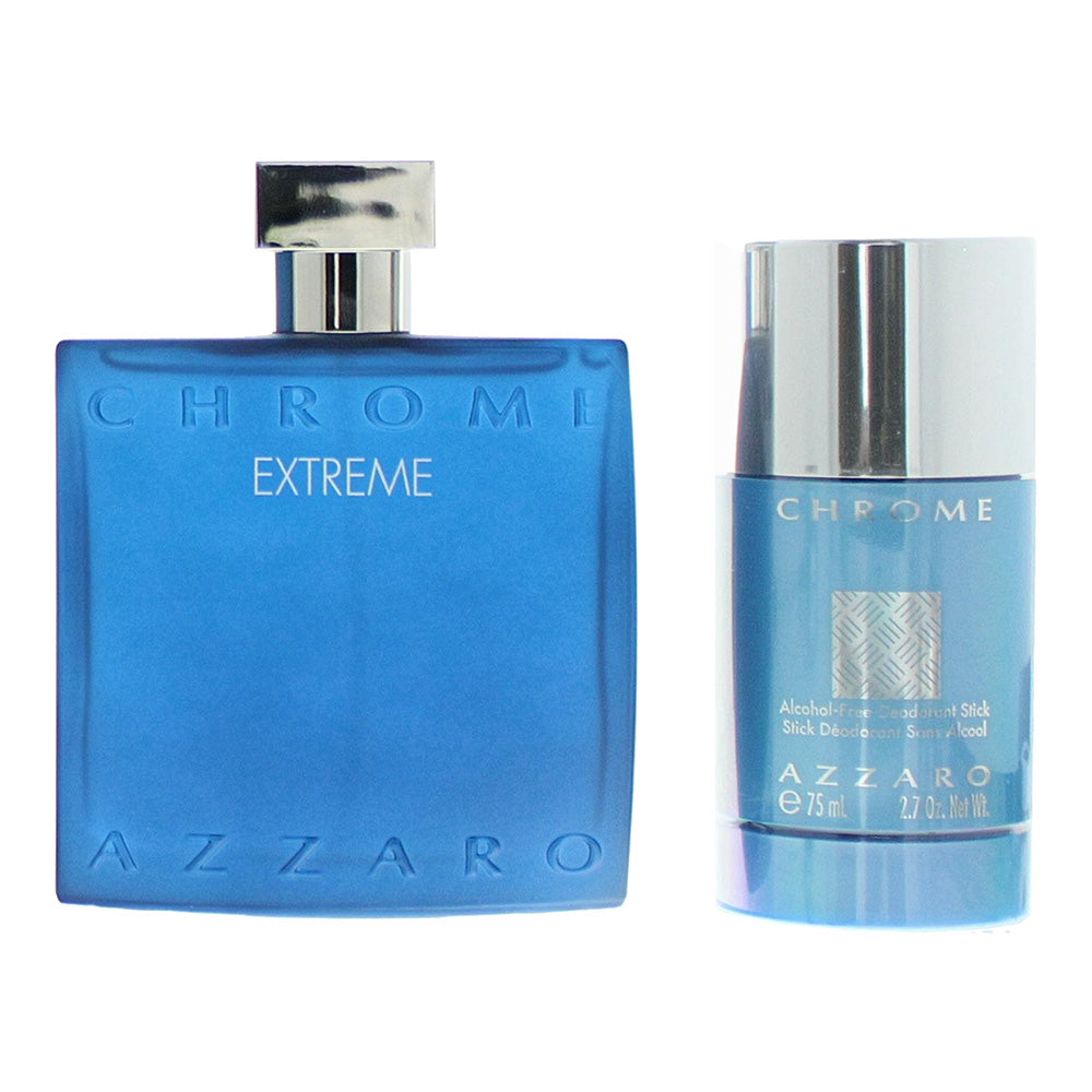 Azzaro Chrome Extreme 2 Piece Gift Set:  Eau de Parfum 100ml - Deodorant Stick 7 - Product