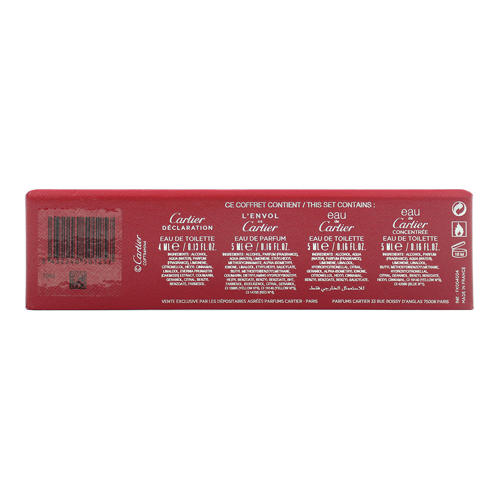 Cartier Mini 4 Piece Gift Set: 3 x Eau De Toilette 5ml   1 x Eau De Parfum 5ml
