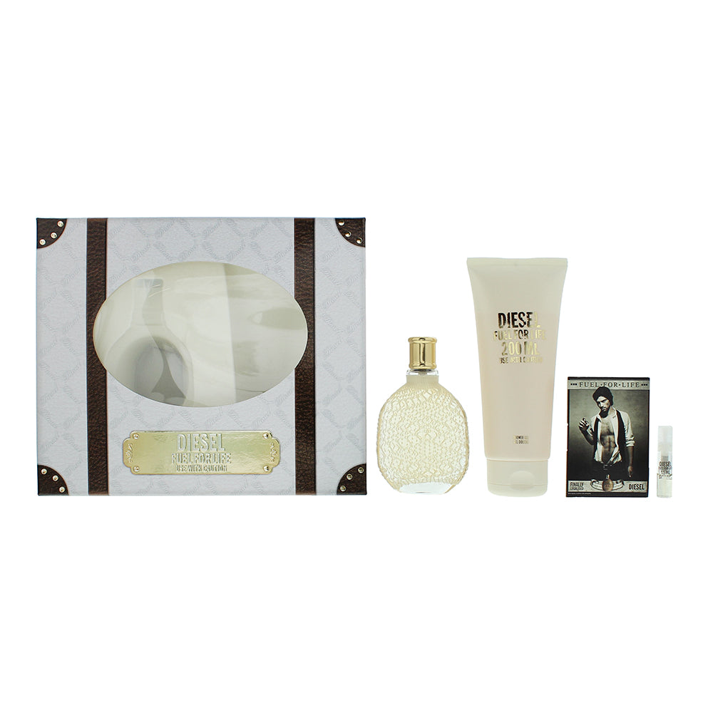Diesel Fuel For Life 3 Piece Gift Set: Eau de Parfum 50ml - Eau de Toilette 1.5m