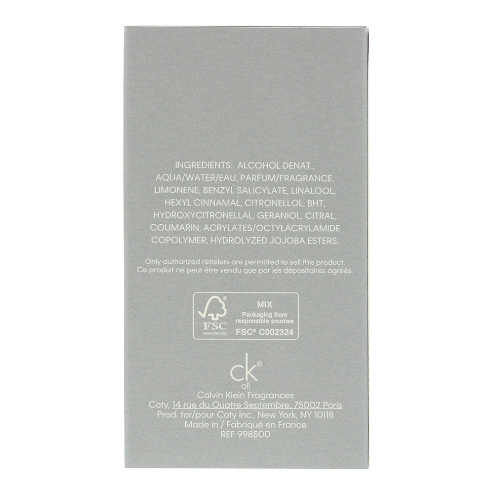 Calvin Klein Ck All Eau de Toilette 50ml