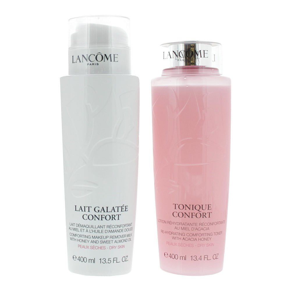 Lancôme Galantée Confort 3 Piece Gift Set:  Make-Up Remover Milk 400ml - Toner 400ml - Bag  - Product