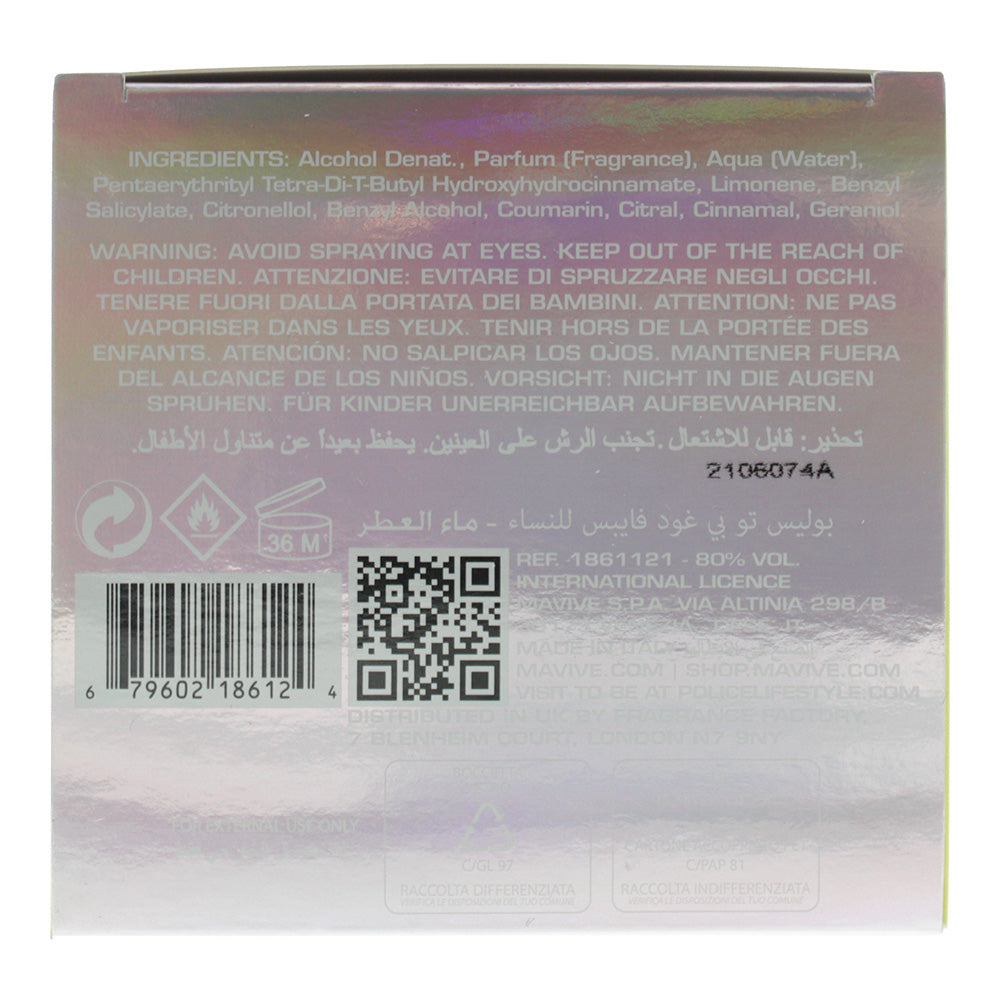 Police To Be Goodvibes Eau de Parfum 125ml - Ingredients