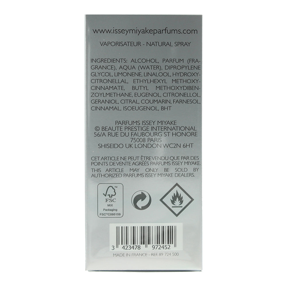 Issey Miyake L'eau D'issey Pour Homme IGO Eau de Toilette 80ml Bottle + 20ml Cap - Ingredients