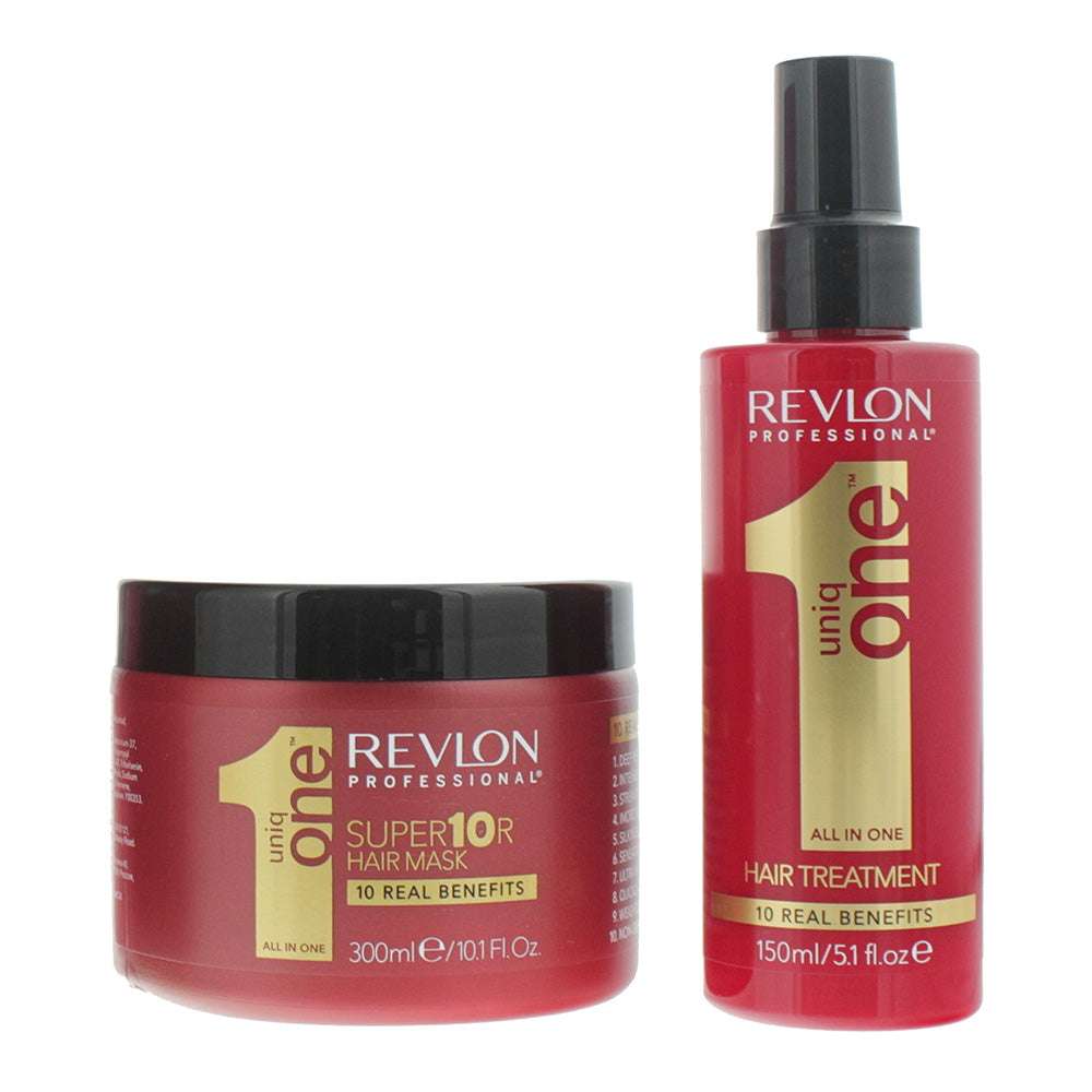 Revlon Uniq One Gift Box 2 Piece Gift Set: Hair Mask 300ml - Hair Treatment 150ml  - Product