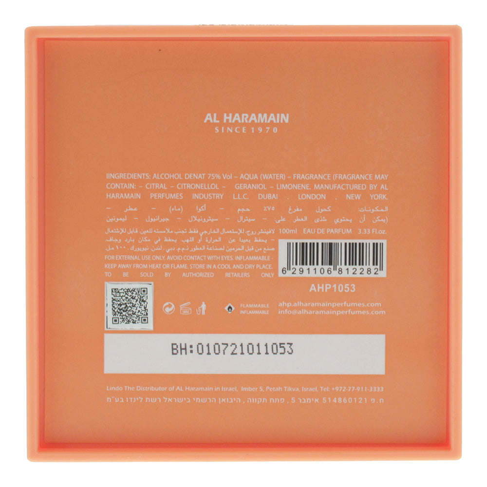 Al Haramain L'aventure Rose Eau de Parfum 100ml - Ingredients