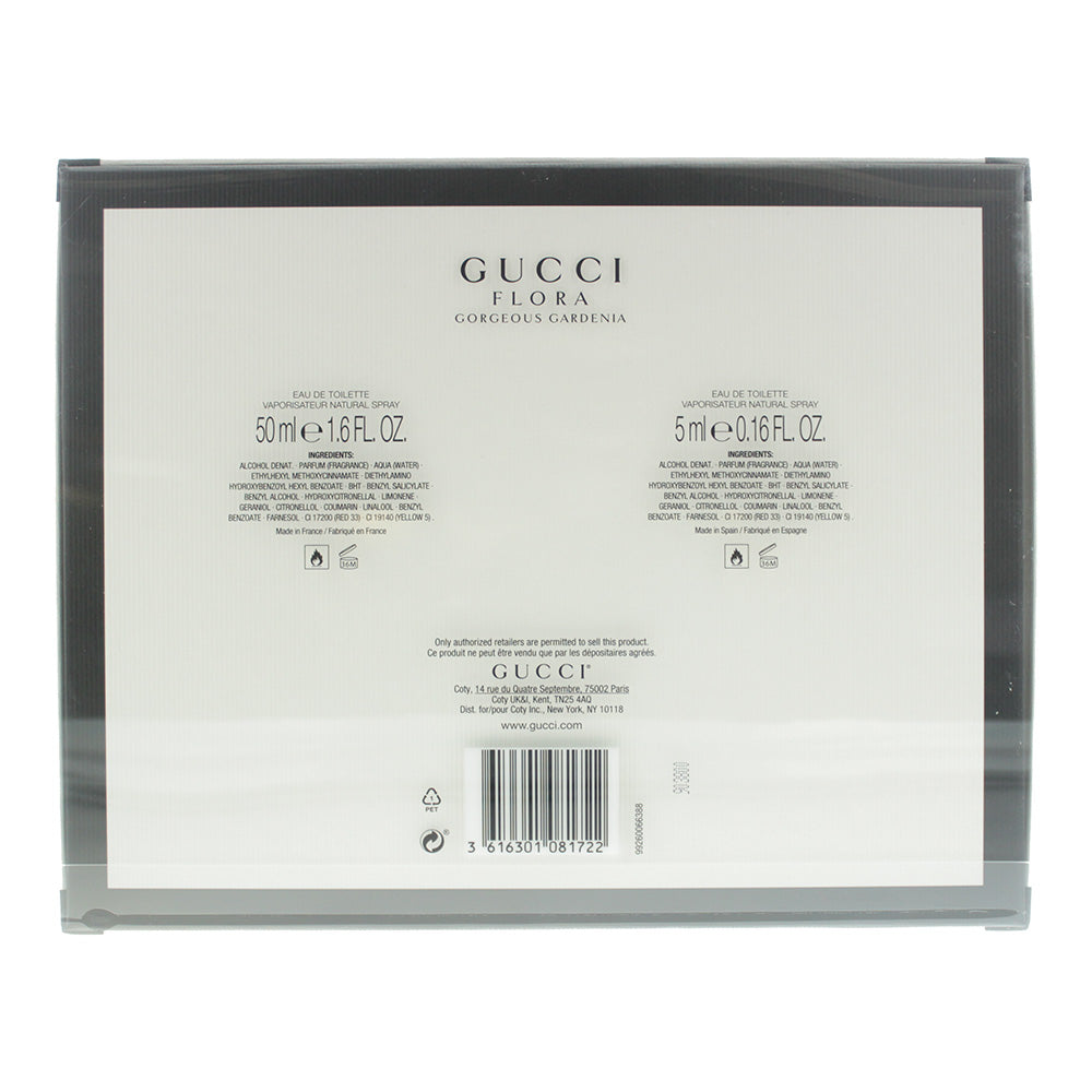 Gucci Flora Gorgeous Gardenia 2 Piece Gift Set: Eau De Toilette 50ml - Eau De Toilette 5ml