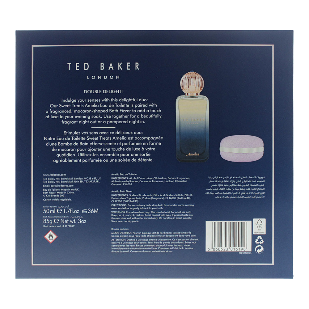 Ted Baker Amelia 2 Piece Gift Set: Eau De Toilette 50ml - Bath Bomb