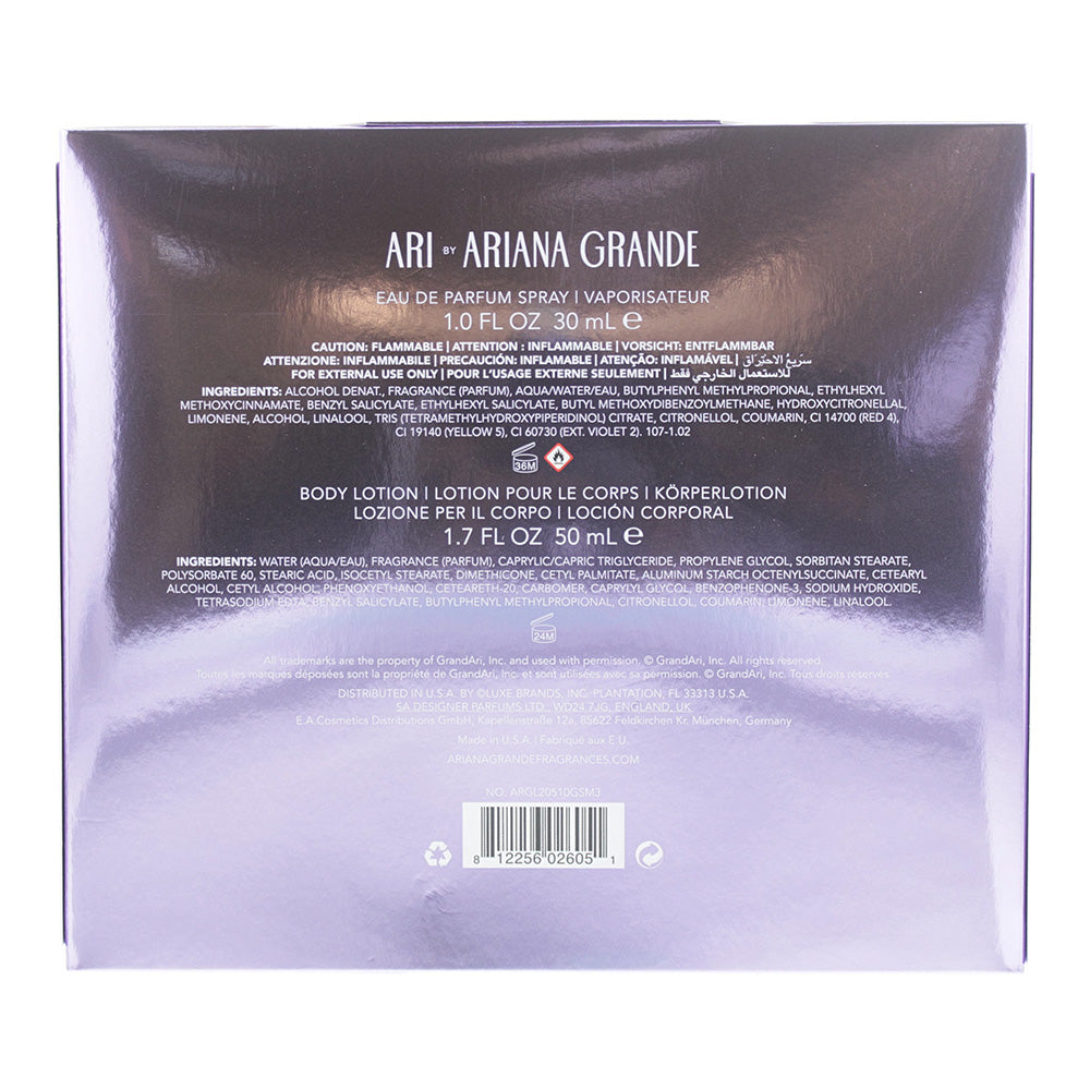 Ariana Grande Ari 2 Piece Gift Set: Eau de Parfum 30ml - Body Lotion 50ml