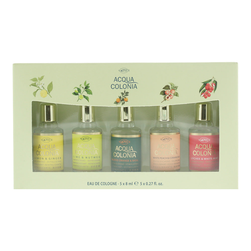 4711 Acqua Colonia 5 Piece Gift Set: Lychee & White Mint Eau de Cologne 8ml, Whi