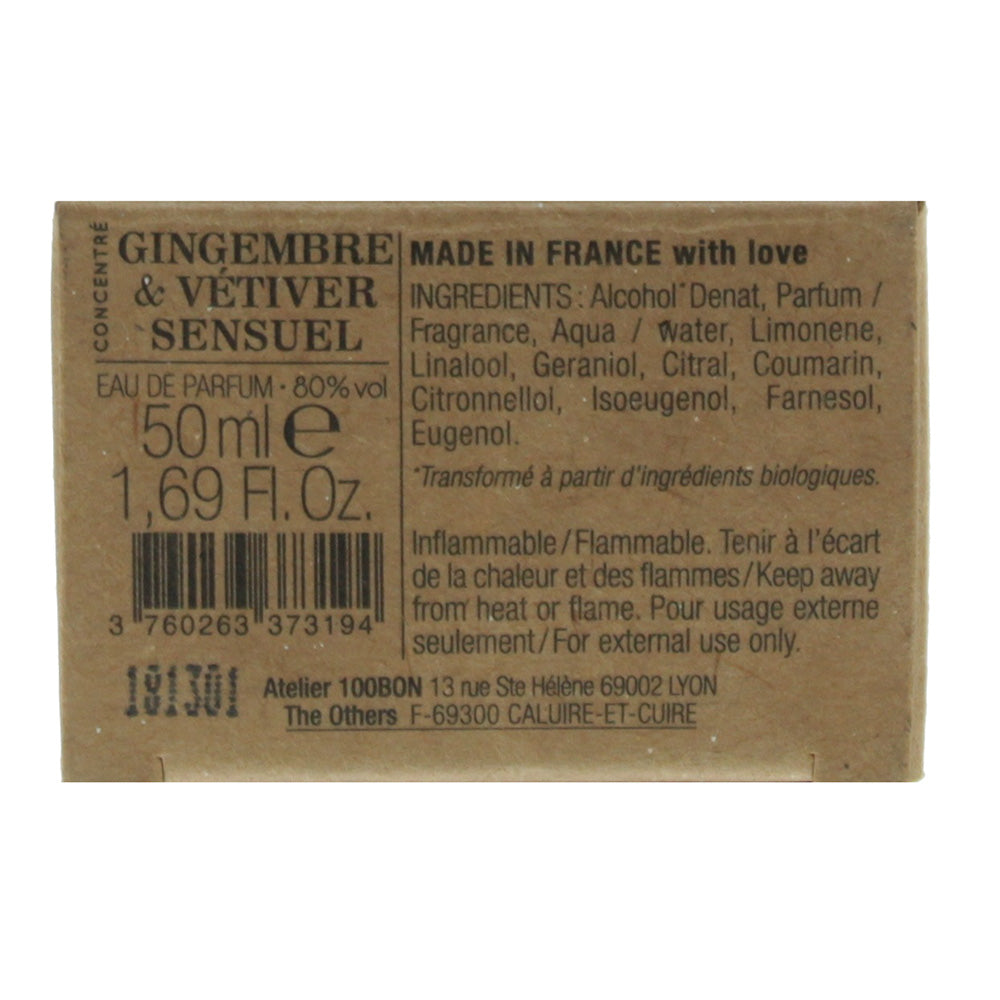 100 Bon Gingembre & Vetiver Sensual Eau De Parfum 50ml