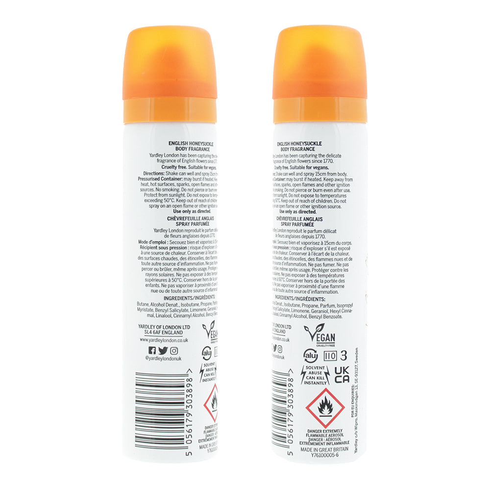 Yardley English Honeysuckle Deodorant Spray 75ml