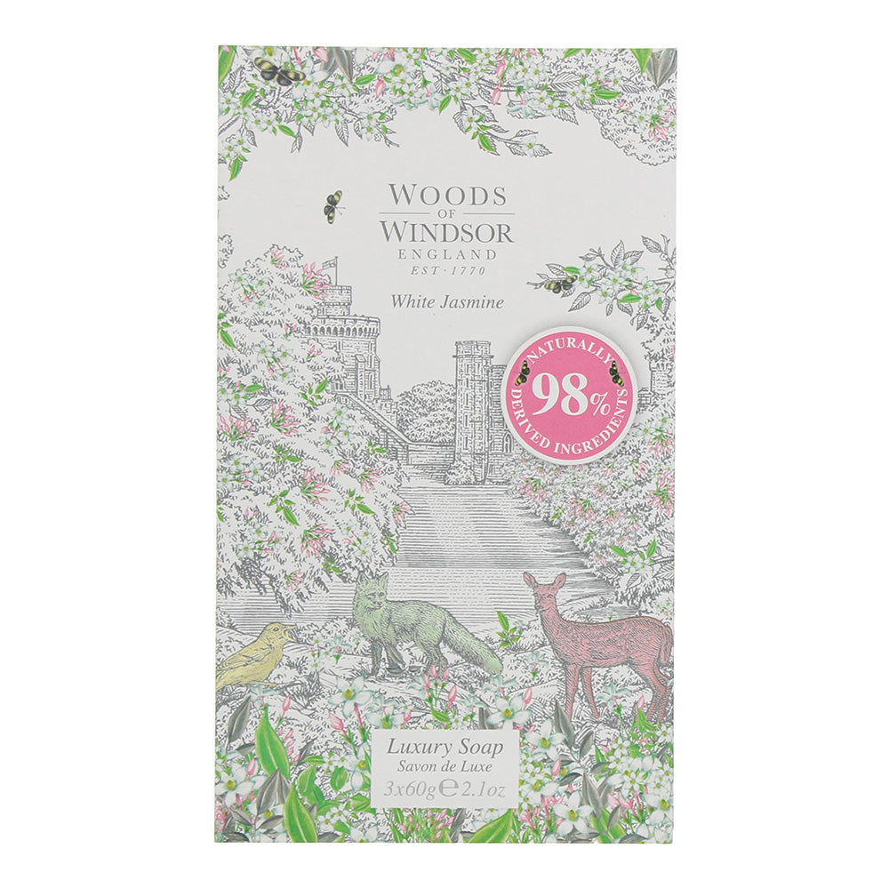 Woods Of Windsor White Jasmine 3 Piece Gift Set: Soap 3 x 60g - Box