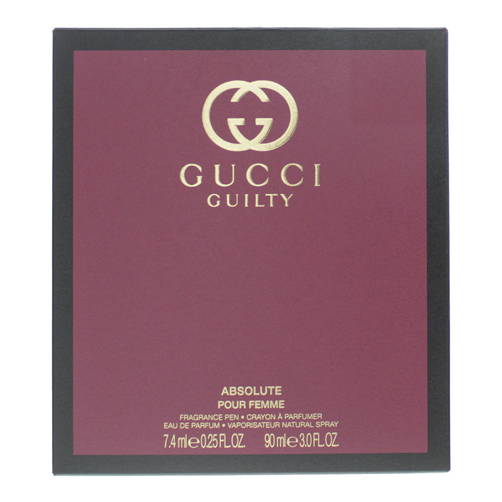 Gucci Guilty Absolute Pour Femme 2 Piece Gift Set: Eau de Parfum 90ml - Eau de P - Box