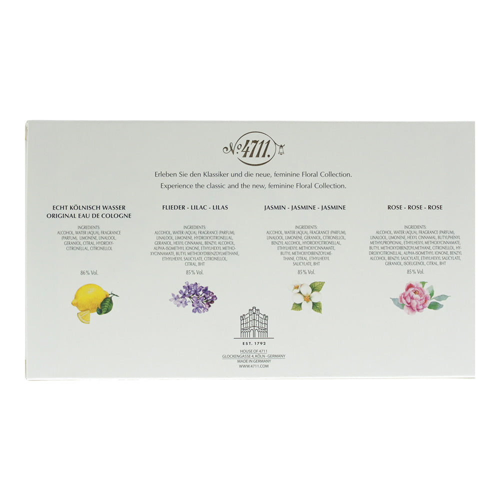 4711 Floral Collection 4 Piece Gift Set: Original Eau De Cologne 8ml - Lilac Eau De Cologne 8ml - Jasmine Eau De Cologne 8ml - Rose Eau De Cologne 8ml