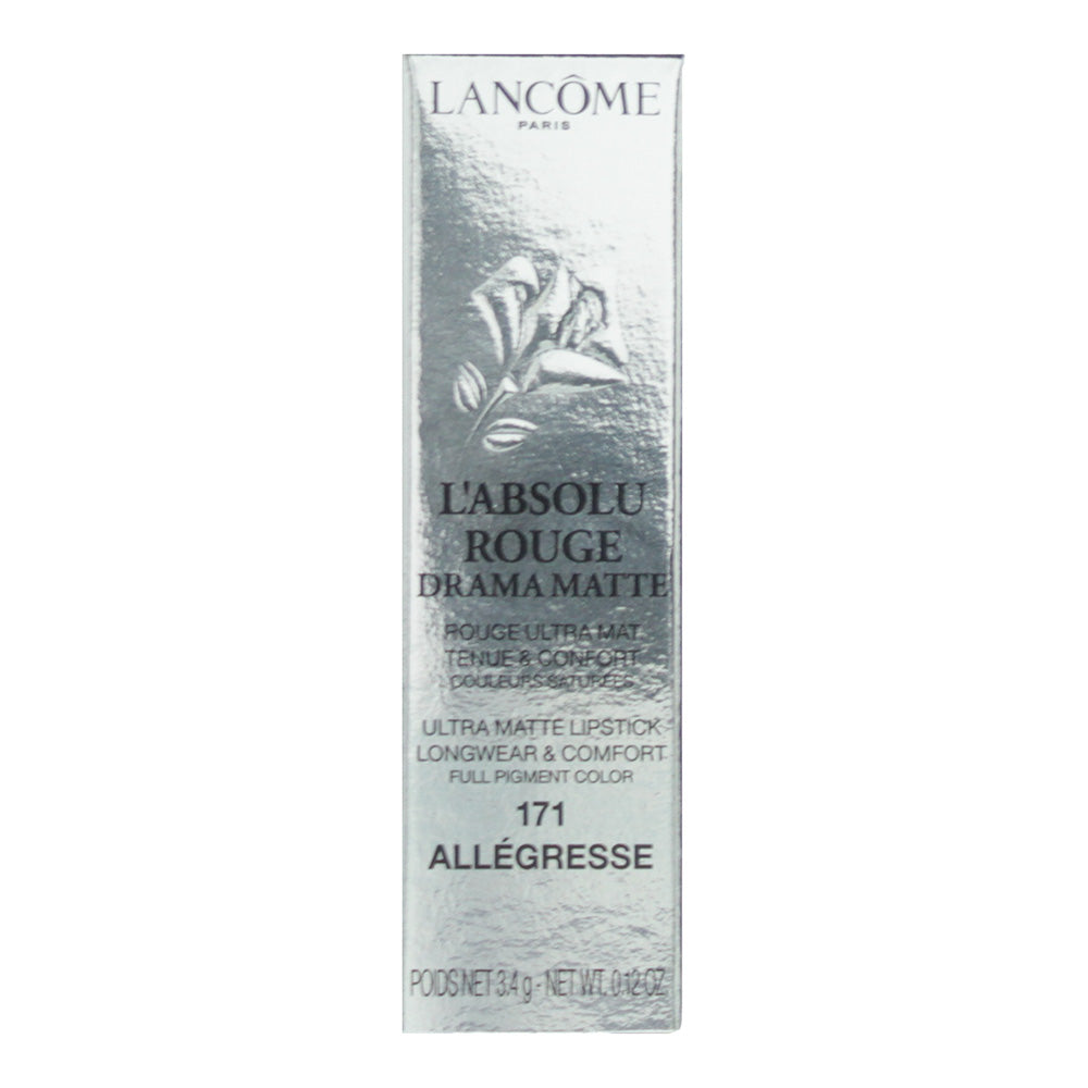 Lancôme L'absolu Rouge Drama Matte 171 Allegresse Lipstick 3.4g - Box