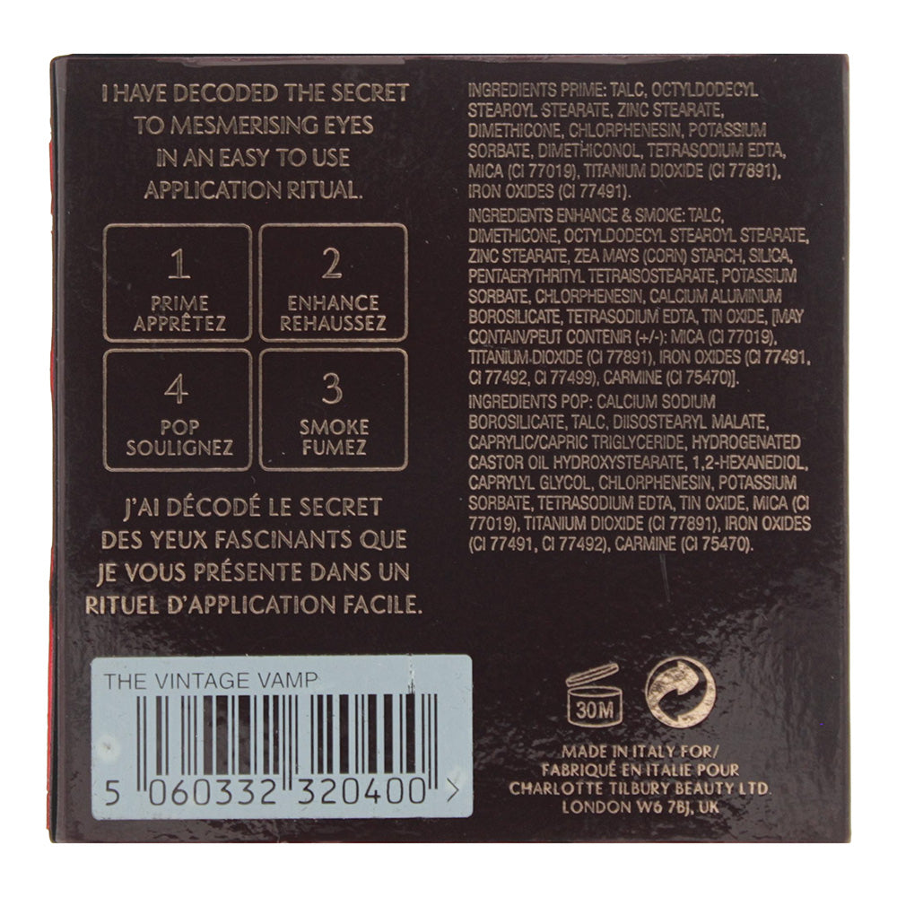 Charlotte Tilbury Luxury Palette The Vintage Vamp Eye Shadow Palette 5.2g - Ingredients