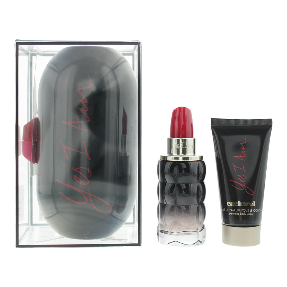 Cacharel Yes I Am 3 Piece Gift Set: Eau de Parfum 50ml - Fragrance Body Lotion 5