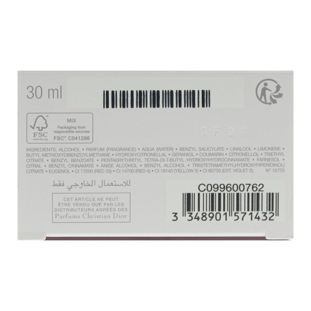 Dior Miss Dior Eau de Parfum 30ml - Ingredients