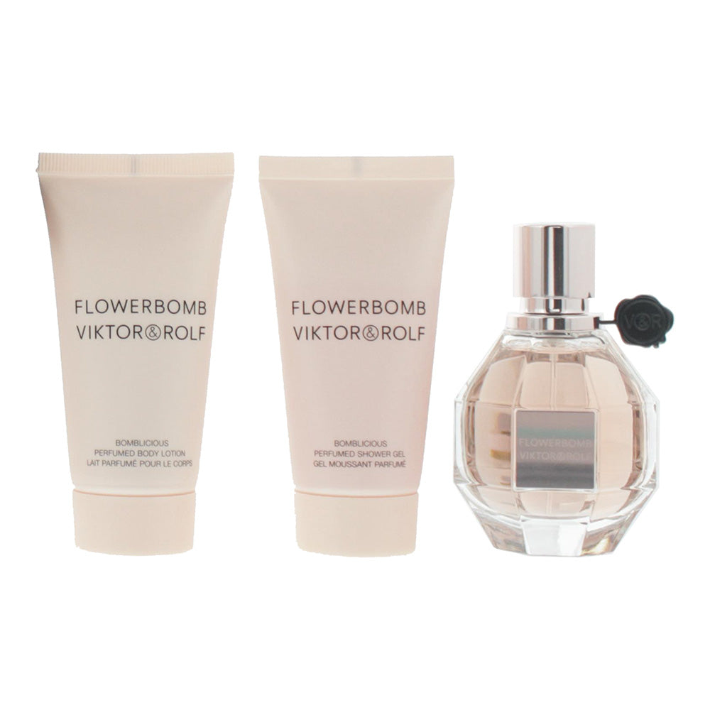Viktor & Rolf Flowerbomb 3 Piece Gift Set: Eau de Parfum 50ml - Shower Gel 50ml  - Product