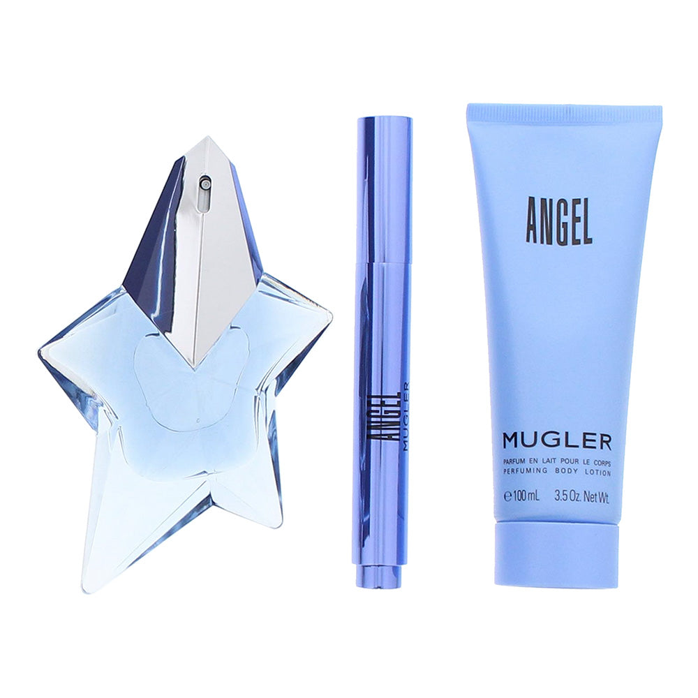 Mugler Angel Refillable 3 Piece Gift Set: Eau de Parfum 50ml - Perfuming Brush 7 - Product
