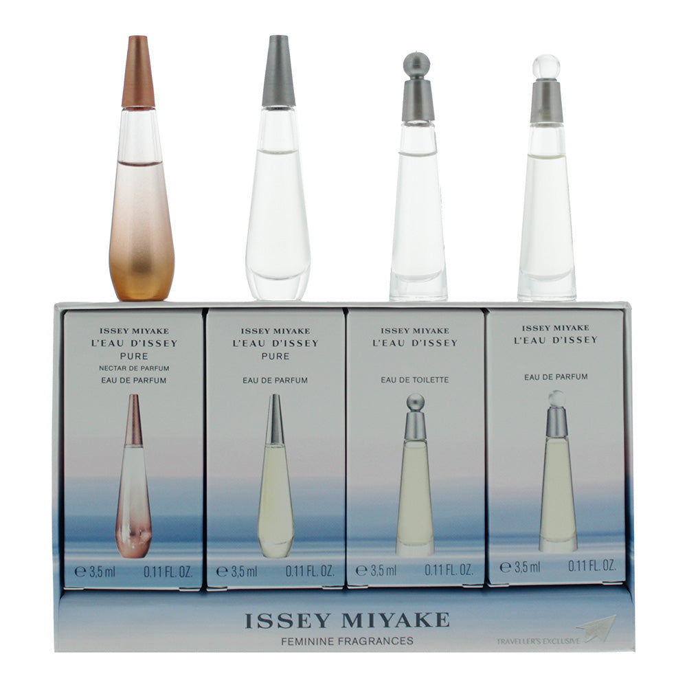 Issey Miyake L'eau D'issey 4 Piece Gift Set: Nectar Eau de Parfum 3.5ml - Pure E