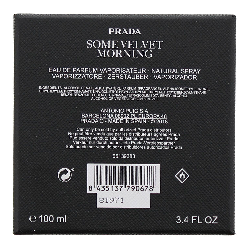 Prada Some Velvet Morning Musk 2 Piece Gift Set: Eau de Parfum 100ml - Textile Pouch
