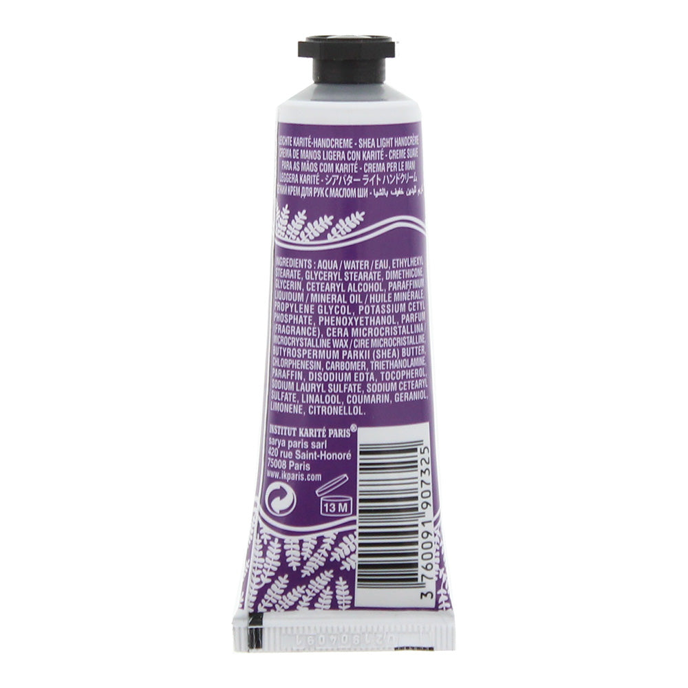 Institut Karite Paris Lavender & Shea Light Tube Hand Cream 30ml - Ingredients