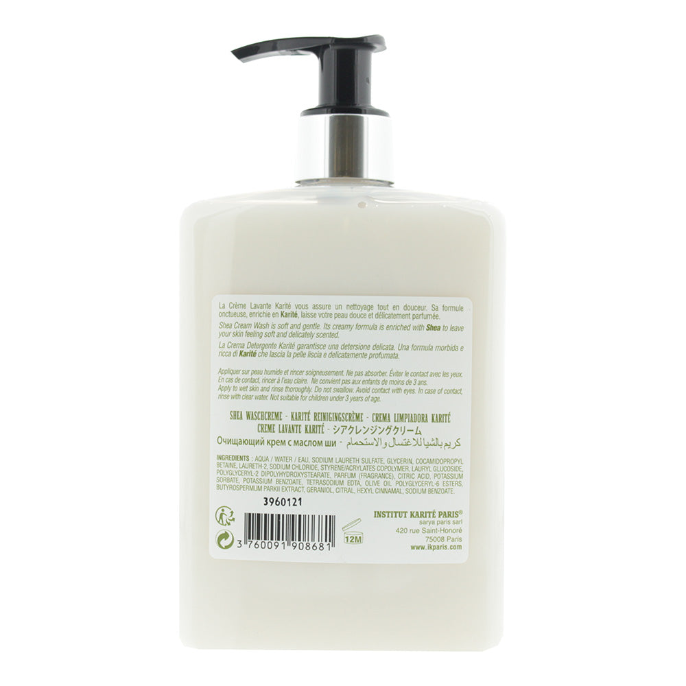 Institut Karite Paris Lemon Verbena Shea Cream Wash 500ml - Ingredients