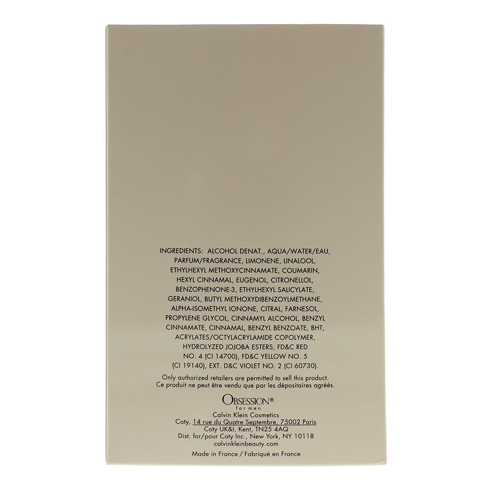 Calvin Klein Obsession For Men Eau De Toilette 125ml
