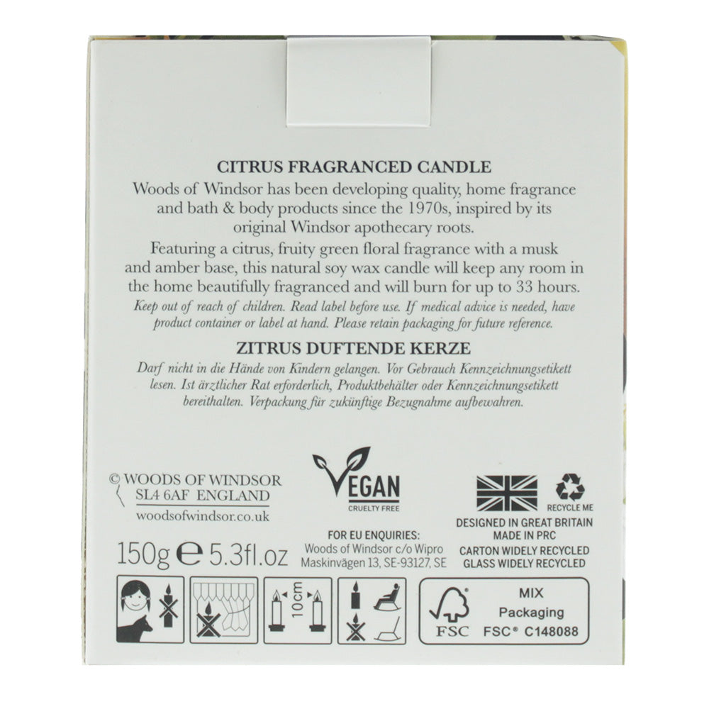Woods Of Windsor Citrus Candle 150g