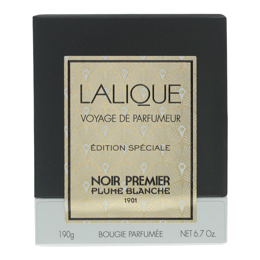 Lalique Noir Premier Plume Blanche Candle 190g - Box