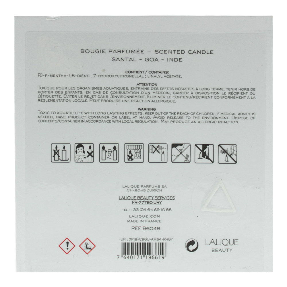 Lalique Santal Goa- India Candle 600g