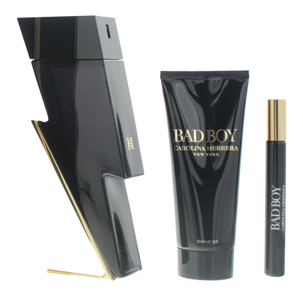 Carolina Herrera Bad Boy 3 Piece Gift Set: Eau de Toilette 100ml - Eau de Toilet - Product