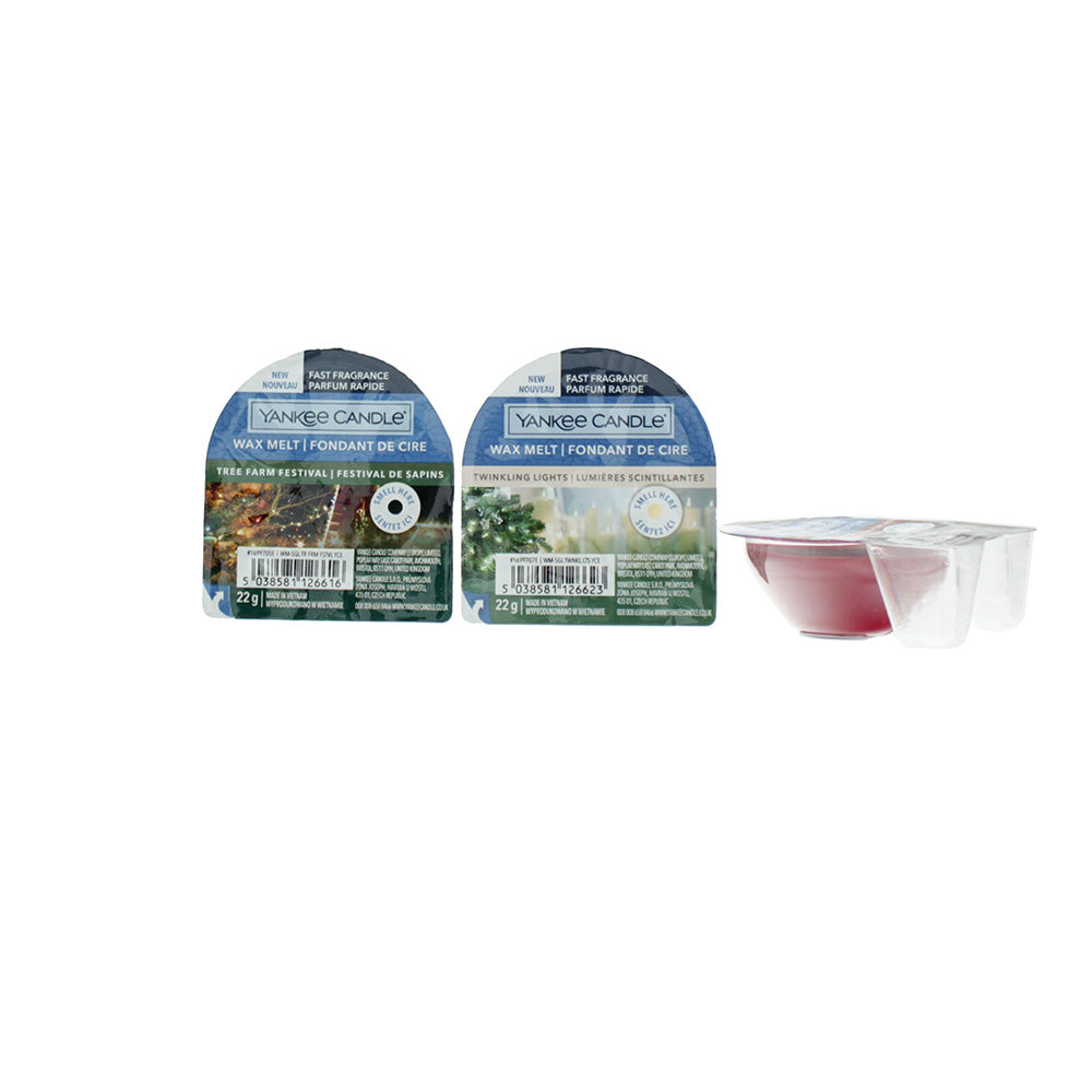 Yankee 3 Piece Gift Set: Twinkling Lights Wax Melt 22g - Tree Farm Wax Melt 22g  - Product