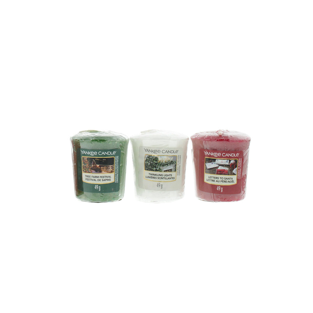 Yankee 3 Piece Gift Set: Twinkling Lights Candle 49g - Tree Farm Candle 49g - Le - Product