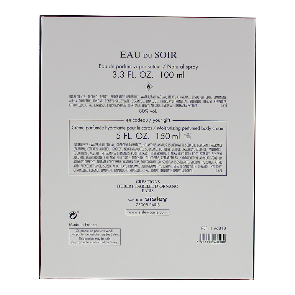 Sisley Eau Du Soir Eau De Parfum 2 Piece Gift Set: Eau De Parfum 100ml - Body Cream 150ml
