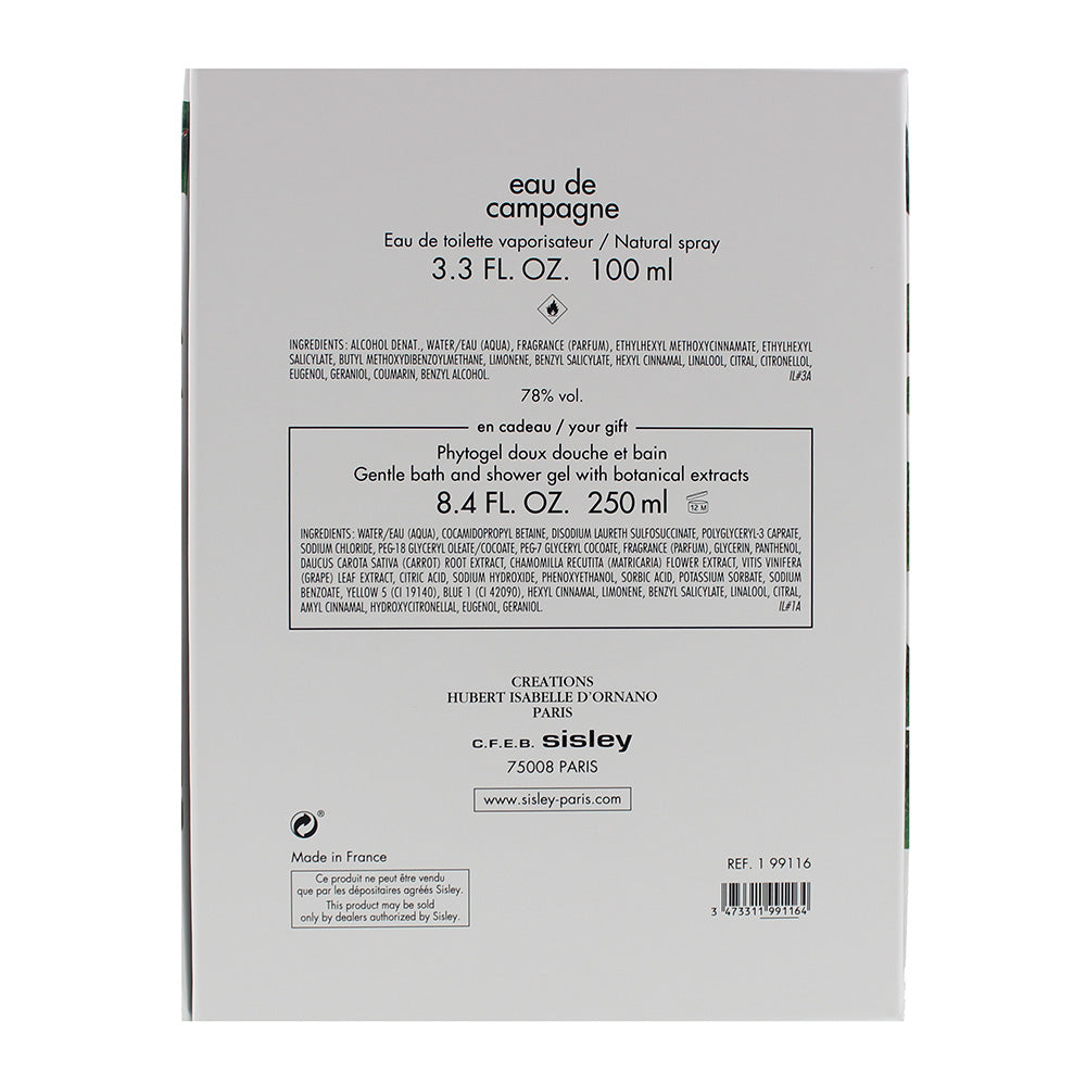 Sisley Eau De Campagne  Piece Gift Set: Eau De Toilette 100ml - Shower Gel 250ml