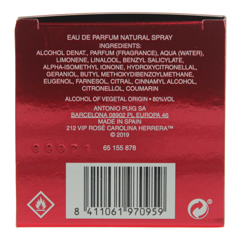Carolina Herrera 212 Vip Rosé Red Eau de Parfum 80ml
