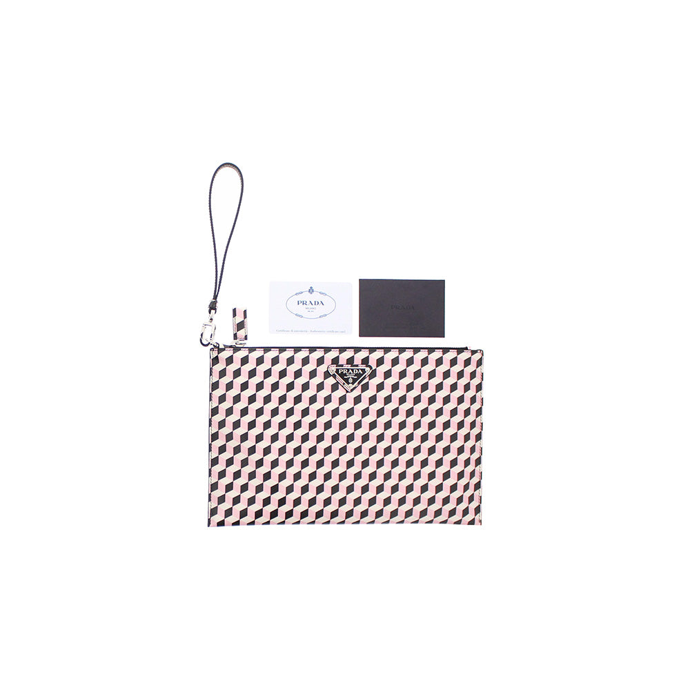 Prada Cont. Piatto Maniglia Saffiano Patter Rose Bag - Product