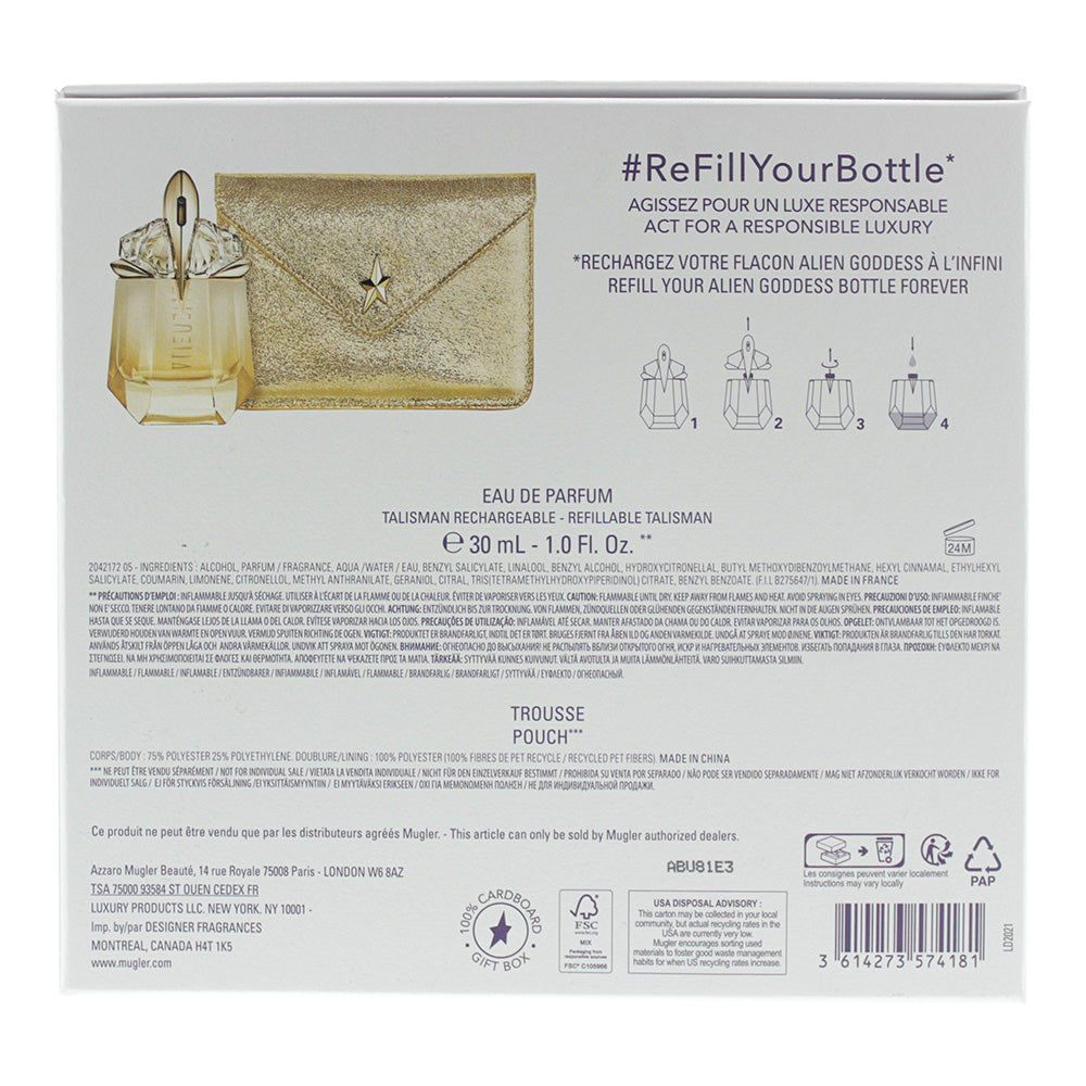 Mugler Alien Goddess Eau de Parfum 2 Piece Gift Set: Eau de Parfum 30ml - Pouch