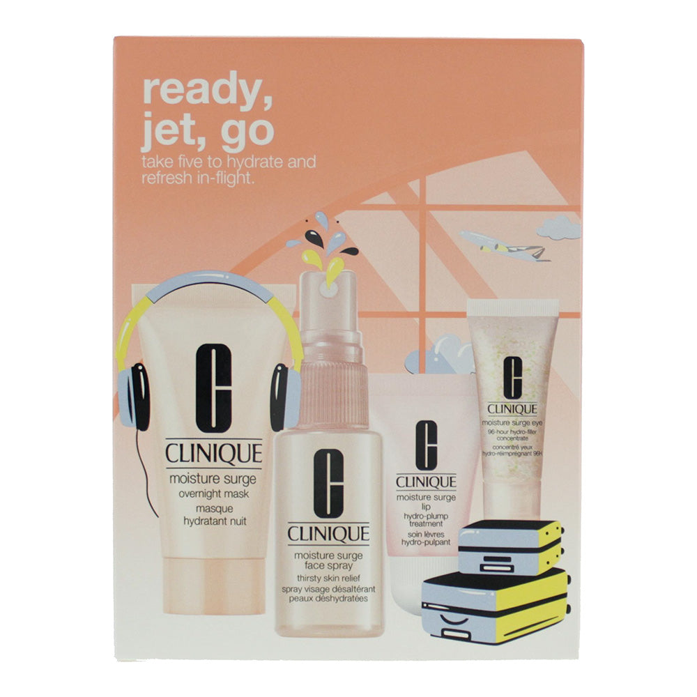 Clinique 4 Piece Gift Set: Thirsty Skin Relief Spray 30ml - Lip Plumper 7ml - Overnight Face Mask 30ml - Hydro-Filler Concentrate 5ml - Box