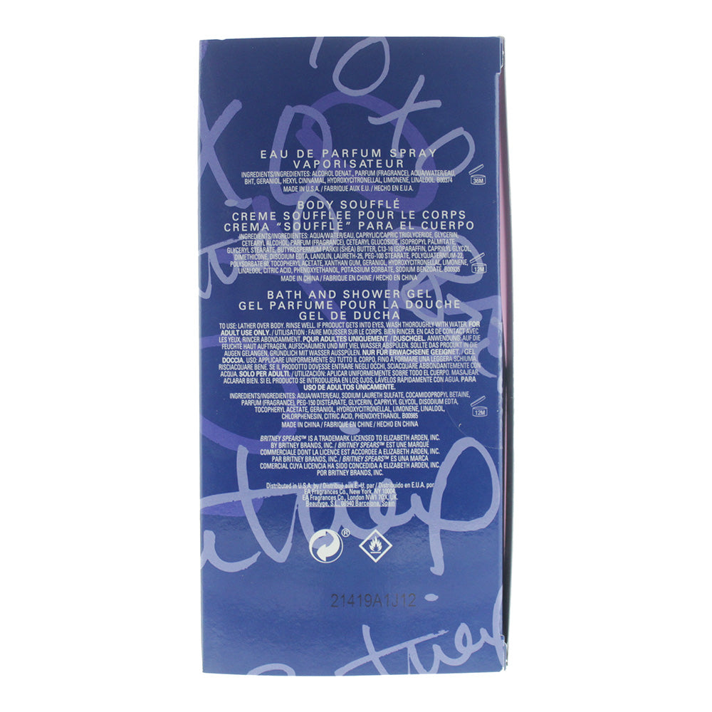 Britney Spears Midnight Fantasy 3 Piece Gift Set: Eau de Parfum 100ml - Shower G