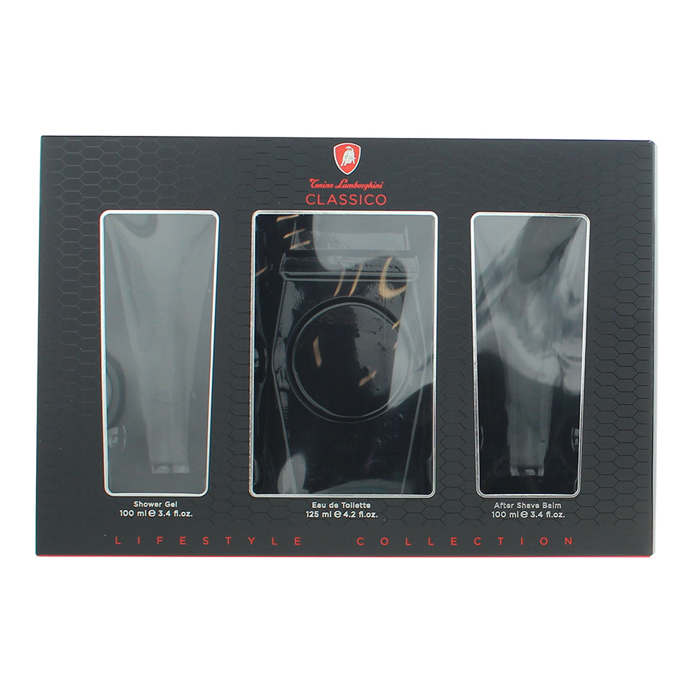Tonino Lamborghini Classico 3 Piece Gift Set: Eau de Toilette 125ml - Shower Gel - Box
