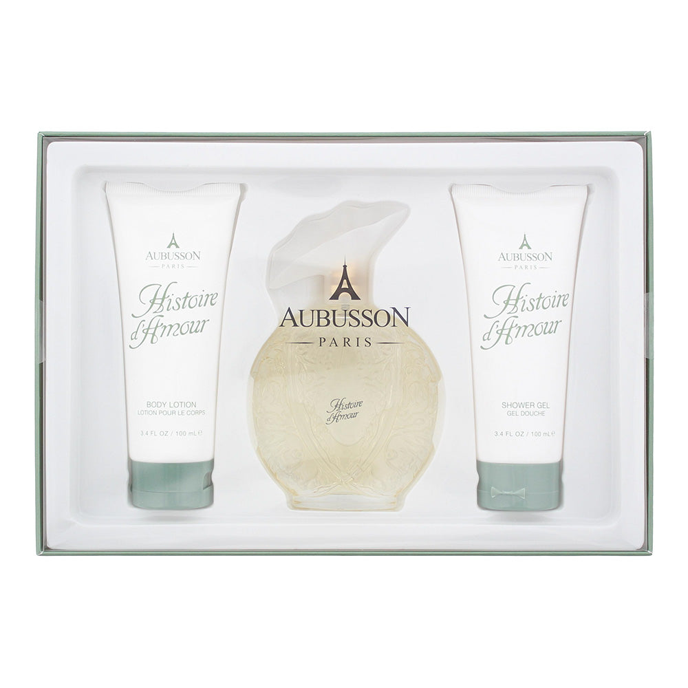 Aubusson Histoire D'amour 3 Piece Gift Set: Eau de Parfum 100ml - Body Lotion 10