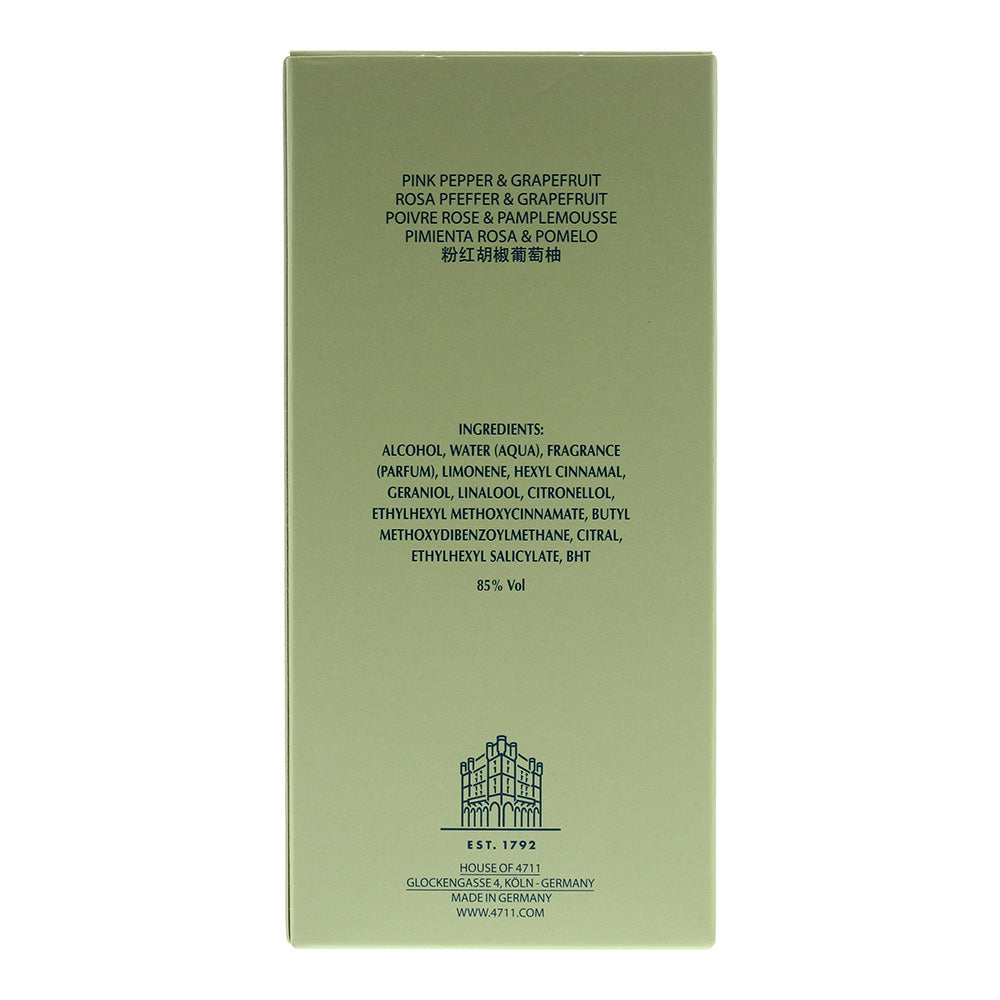 4711 Acqua Colonia Pink Pepper & Graperfruit Eau de Cologne 50ml - Ingredients