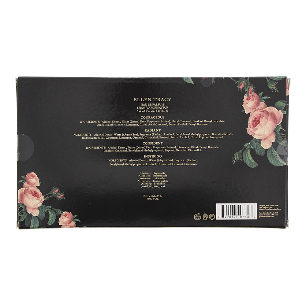 Ellen Tracy Floral Gift Set Miniatures Eau De Parfum Rollerball 4 x 15ml