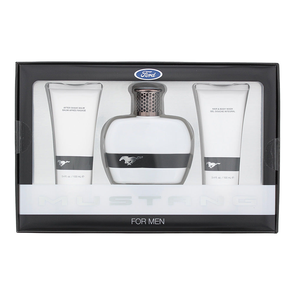 Mustang White 3 Piece Gift Set: Eau de Toilette 100ml - Aftershave Balm 100ml - 