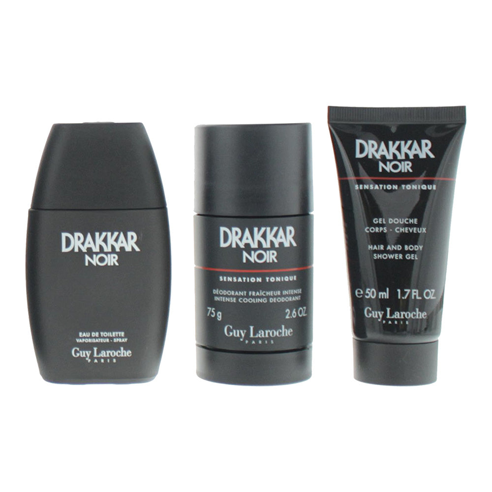Guy Laroche Drakkar Noir 3 Piece Gift Set: Eau de Toilette 50ml - Deodorant Stic - Product